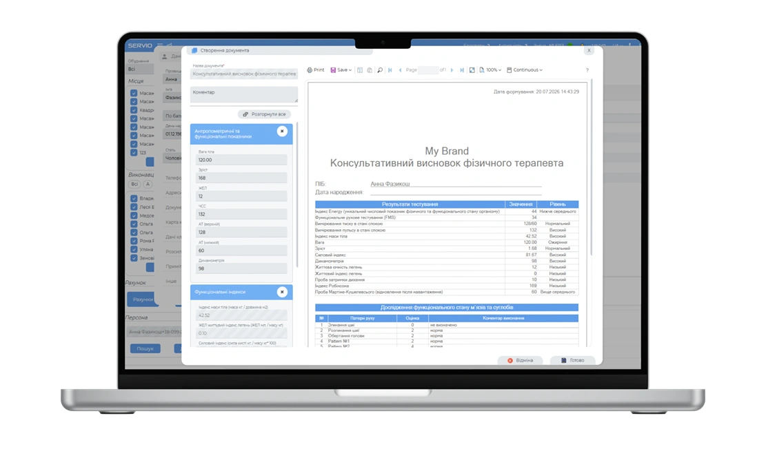 SERVIO Planner for planning procedures in sanatoriums